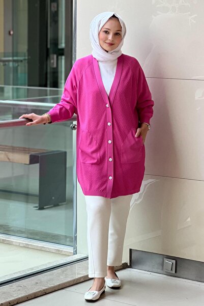 Ghisa Crossed Thin Ribbed Knit Cardigan