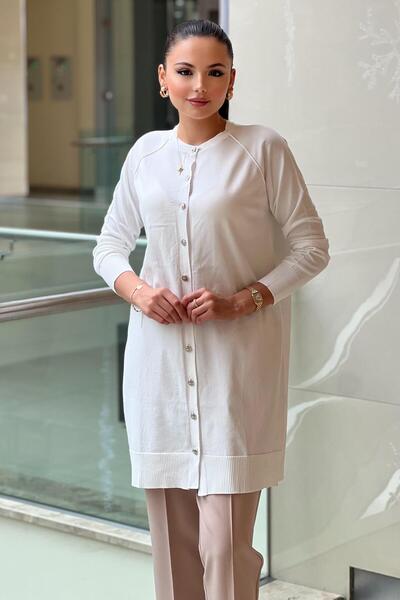 Nuss Basic Mercerized Cardigan with Raglan Sleeve