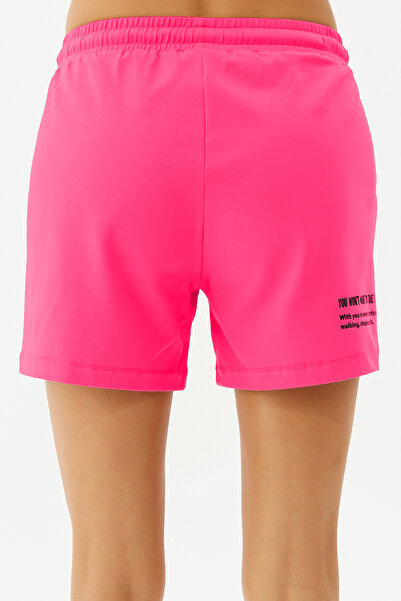 bilcee Women's Fuchsia Print Detailed 100% Cotton Pocket Short Casual and Sports Shorts 0102