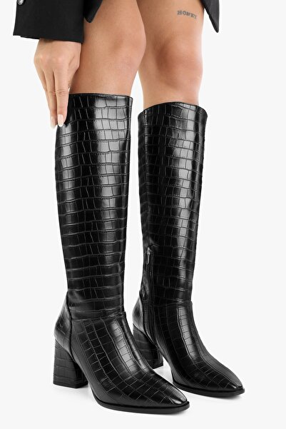 Shoeberry Dámské krokodýlí boty Tiago černé