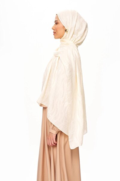 MOISCARF SİLVER ROSE Σάλι με εθνοτικό σχέδιο Superior Soft Λευκό Κεχριμπάρι