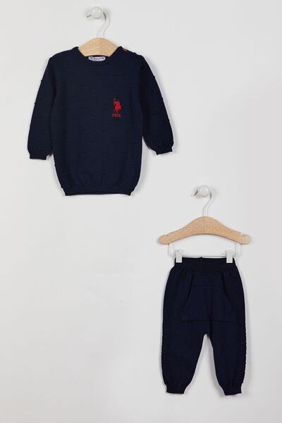 U.S. Polo Assn. Base Polo Assn Licensed Navy Blue Baby Long Sleeve Set