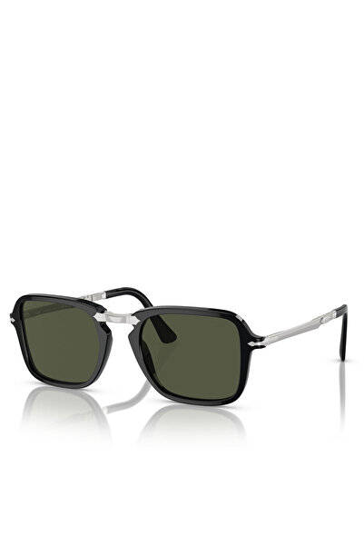 Persol Po3330S Rectangular Black Unisex Sunglasses