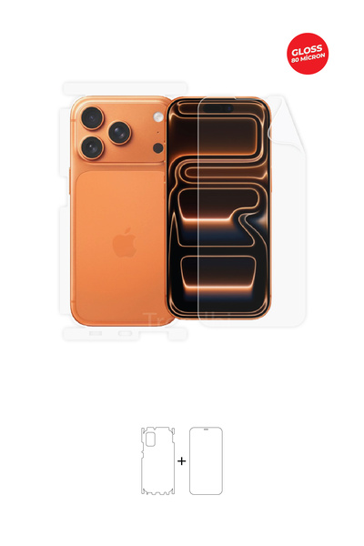 Wrapsol iPhone 17 Pro Ekran, Arka ve Yan Koruyucu Fullbody Kaplama TPU Film