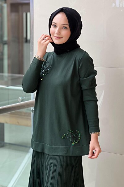 Nuss Mercerized Suit with Bead Embroidered Pleated Skirt