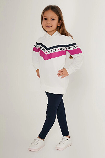 U.S. Polo Assn. BASE. Polo Assn Ribboned White Girls Tracksuit Set