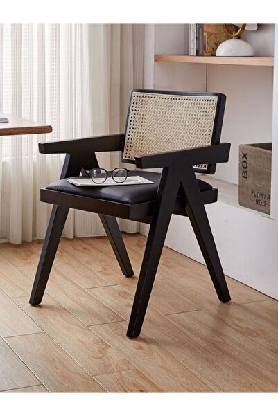 Gazzini Furniture Luna Pergel Hazeranlı Model Hasırlı Natural Ahşap Sandalye