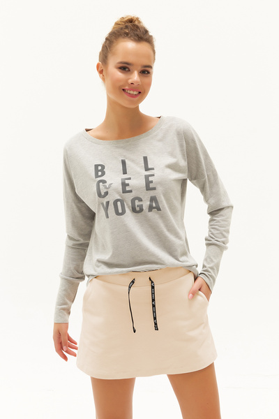 bilcee Women's Cream Cotton Lycra Mini Skirt with Sports Shorts 0702