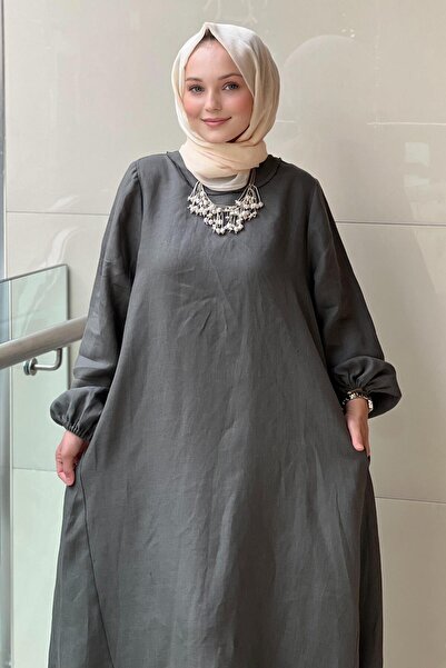 Ghisa Linen Dress with Back Zipper Pocket