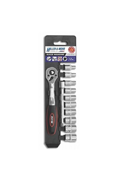dedra Ratchet socket set, 1/4", Cr-V steel, 12 pieces, 4-13 mm,