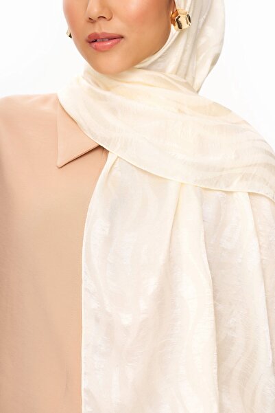 MOISCARF SİLVER ROSE Σάλι με εθνοτικό σχέδιο Superior Soft Λευκό Κεχριμπάρι