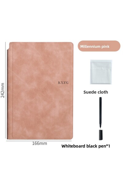 Choice 23*17 inches pink 1 Pcs Reusable Whiteboard Notebook Set With Whiteboard Pen Erasing Cloth Leather M