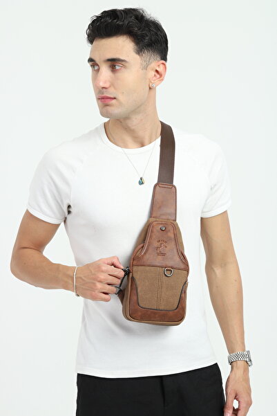 en deri Canvas Multi-Compartment Casual Crossbody Shoulder Bag