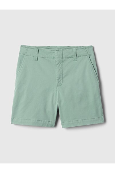 GAP Kadın Yeşil Mid Rise Downtown Khaki Şort