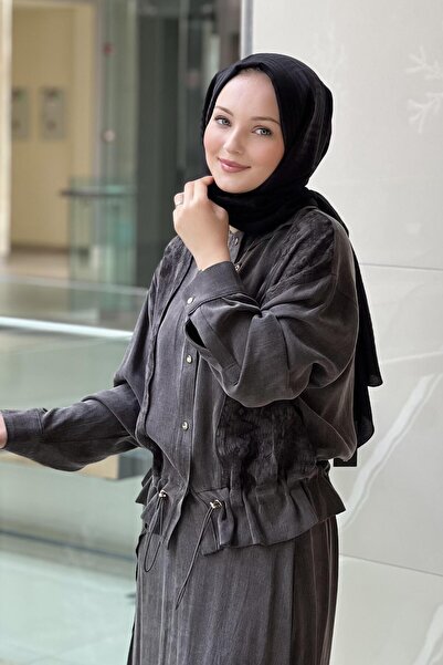 Ghisa Ethnic Patterned Buttoned Ribbed Tunic Skirt Set