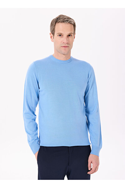 ALTINYILDIZ CLASSICS Altınyıldız Classics Bisiklet Yaka Standart Açık Mavi Erkek Kazak 4A4923100001