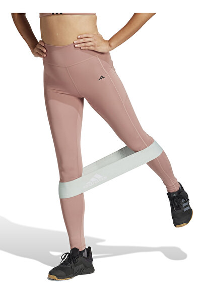 adidas JI8379 OPT ST HR 1/1 L Koyu Pembe Kadın Lastikli Bel Normal Kalıp Tayt