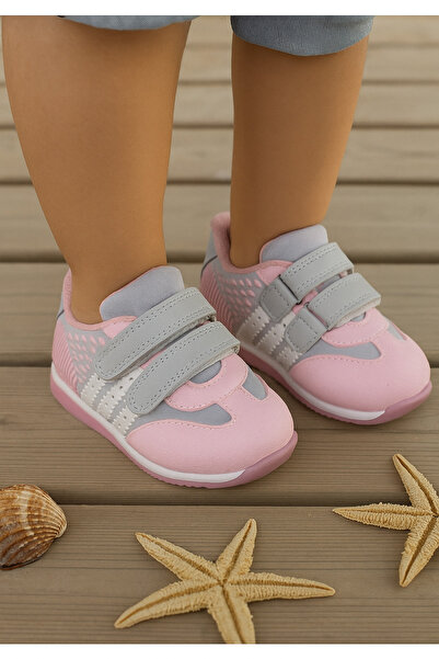 SKY MODA Kız Bebek İlk Adım Ortopedik Kaymaz Taban Spor Ayakkabı