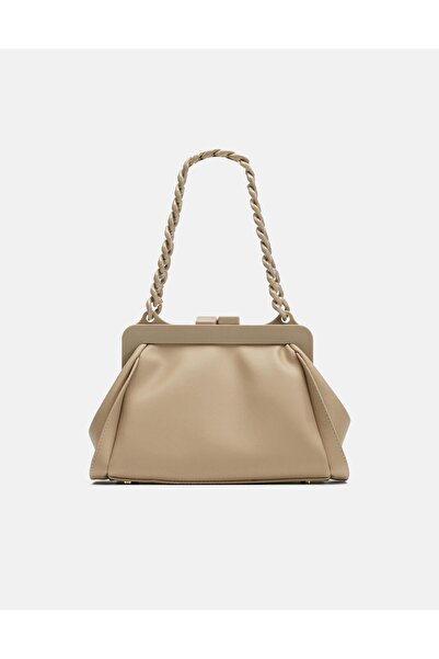 Juvis Bag Golden Chain Vizon Zincir Detaylı Suni Deri Kadın Kol ve Omuz Çantası