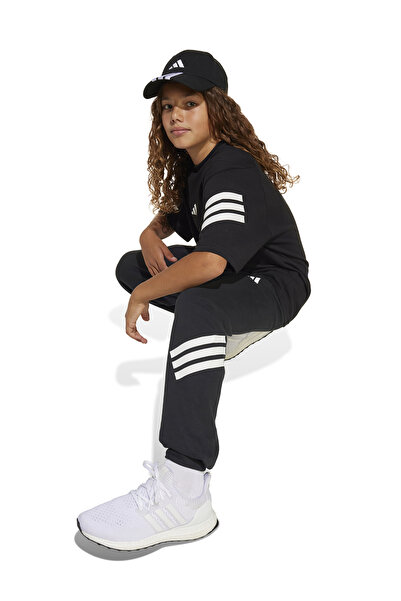 adidas Lastikli Paça Siyah - Beyaz Erkek Çocuk Eşofman Altı JD1298-J FI 3S WI...