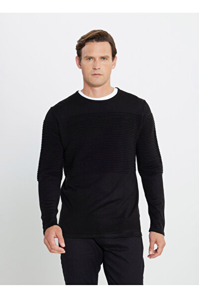 ALTINYILDIZ CLASSICS Bisiklet Yaka Standart Siyah Erkek Kazak 4A4921100065_SYH