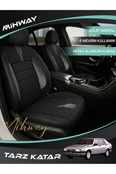 Mihway غطاء مقعد BETELGEUSE باللون الأسود من سلسلة ALFA Romeo 75، مجموعة كاملة