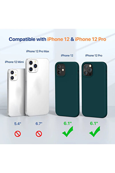 HyperAge iPhone 12 / 12 Pro Kılıf İçi Kadife Darbeye Dayanıklı Yumuşak Silikon Lansman Kapak Kırmızı