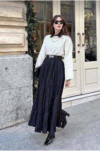 Mrs.idea Жіноча зморшкувата довга розкльошена спідниця хіджабу