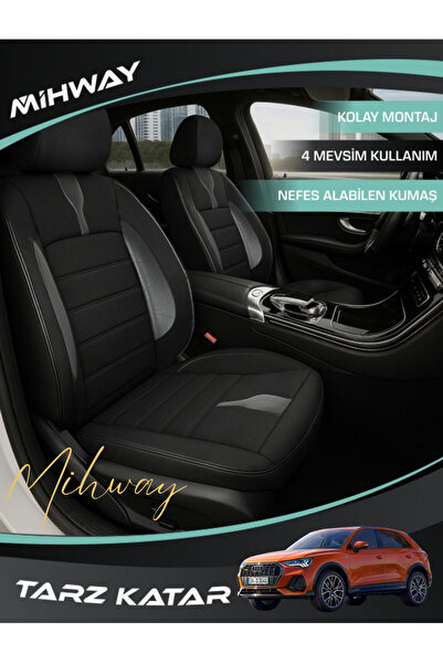 Mihway غطاء مقعد BETELGEUSE باللون الأسود لسيارة أودي Q3 مجموعة كاملة