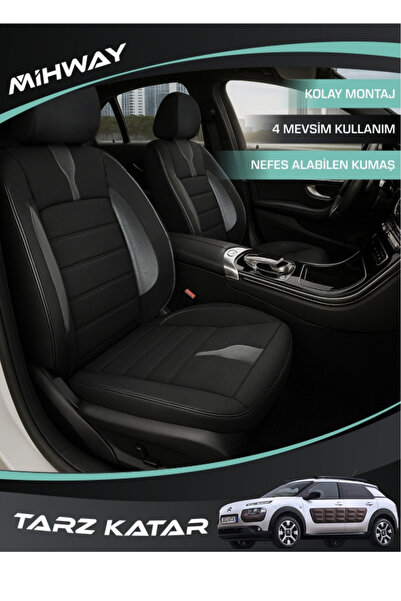 Mihway غطاء مقعد سيتروين كاكتوس من سلسلة BETELGEUSE باللون الأسود، مجموعة كاملة