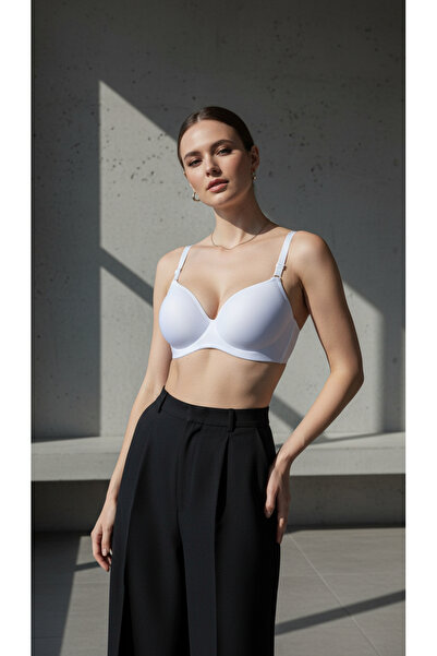 Fanwet Women's Lotus Unpadded Gathered Strapless Bra