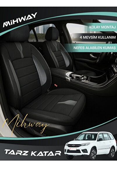 Mihway غطاء مقعد سيارة شيري تيجو من سلسلة BETELGEUSE باللون الأسود، مجموعة كاملة