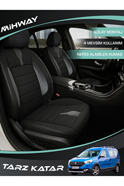 Mihway غطاء مقعد سيارة داسيا دوكر من سلسلة BETELGEUSE باللون الأسود، مجموعة ك...