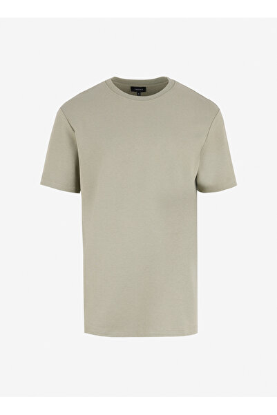 Fabrika Bisiklet Yaka Düz Haki Erkek T-Shirt F4SM-TST 2847