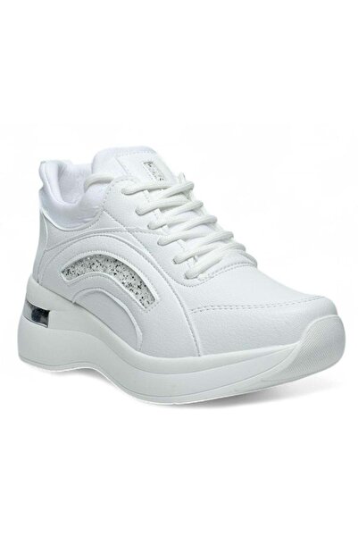 KCMN Pantofi sport pentru femei Kocamanlar 321 Ciorap cu Toc Ascuns, ALB