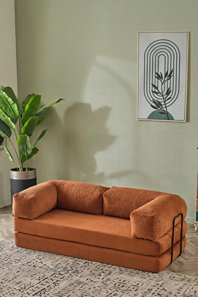 Dekoport Comfort Kanepe Yatak Olabilen Fitilli Kadife Yıkanır Silinir Aktivite Koltuğu90x180 cm 50 DNS BONDEX