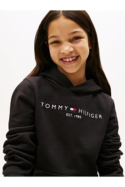 Tommy Hilfiger UNISEX ESSENTIAL LOGO HOODIE MADE OF PURE COTTON
