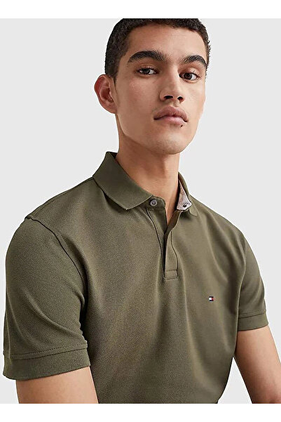 Tommy Hilfiger Tmavě khaki pánské polo tričko MW0MW17770RBN