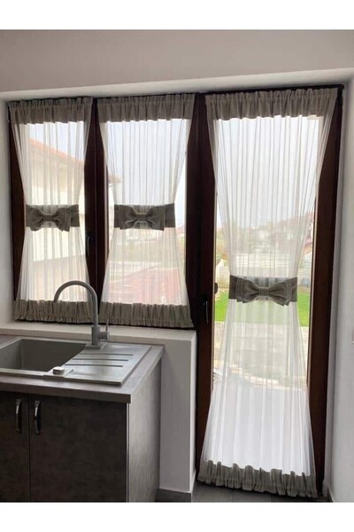 Store Aslan Homes Özel Tasarım Mutfak Dekoratif Briz Tül Perde,Rengi Belirtmeyi Unutmayın..
