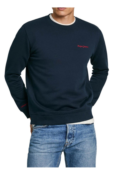 Pepe Jeans Bisiklet Yaka Lacivert Erkek Sweatshırt PM582723-594 AXEL CREW