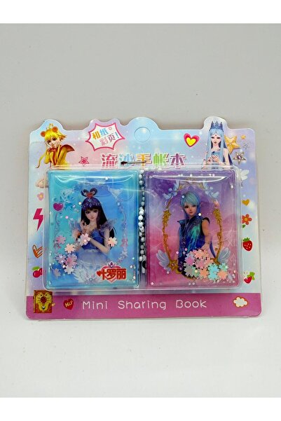KATREMİA 2-Piece Mini 24-Sheet Water-Silvery Cover Cute Girls Sticker Notebook 6X3 cm