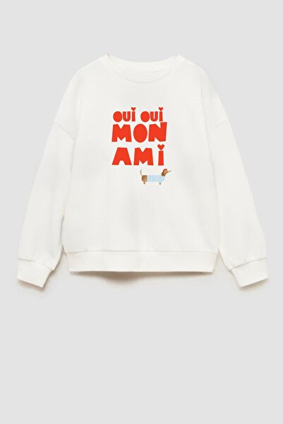 Monila Kız Çocuk Baskılı 3 İplik Kumaş Pamuklu Sweatshirt