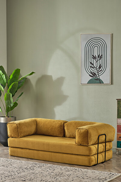 Dekoport Tiny 80x160 Kanepe Oyun Koltuğu Sinema Koltuğu Yatak Olabilen Fitilli Kadife 50 DNS BONDEX