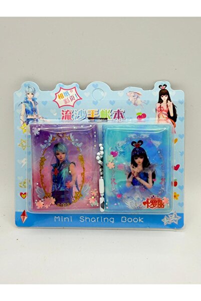 KATREMİA 2-Piece Mini 24-Sheet Water-Silvery Cover Cute Girls Sticker Notebook 6X3 cm