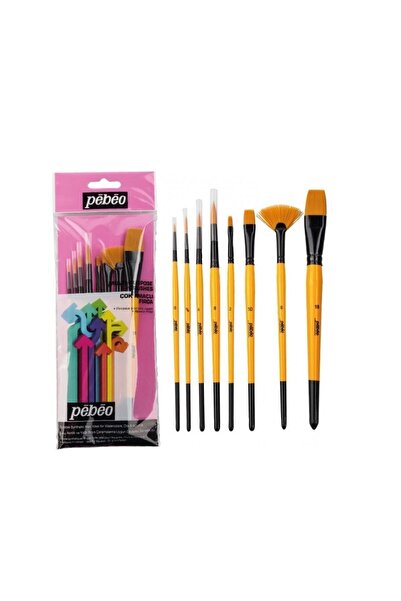 Genel Markalar 8 Li Fırça Seti Yelpaze Kesik Uç Sulu Boya Çizgi 8 Li Set-4