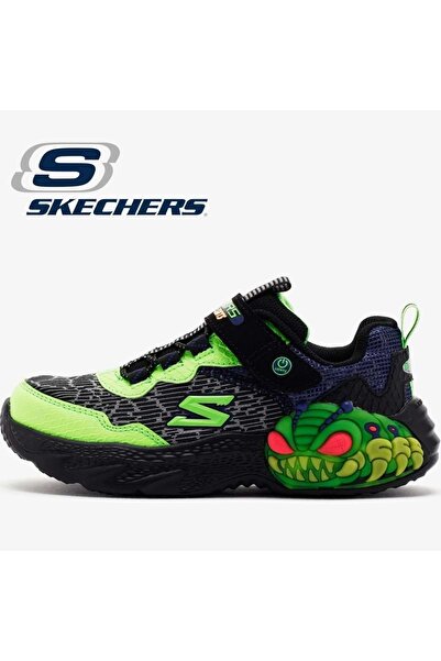 SKECHERS Creature-Lights 400617L Orthopedic Lighted Children's Sports Shoes Green