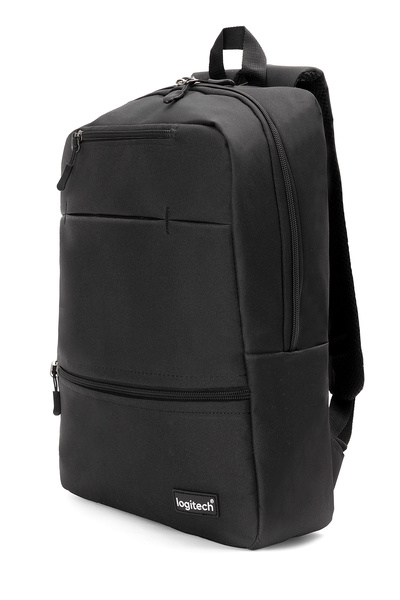 logitech Orijinal 15.6" inç Siyah Kumaş Laptop Bilgisayar Seyahat Günlük Okul Unisex Notebook Sırt Çantası