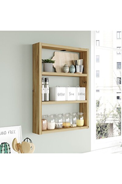 Yurupa Monya 3'Lü Duvar Rafı Mutfak Banyo Rafı Keçe MON1-KE