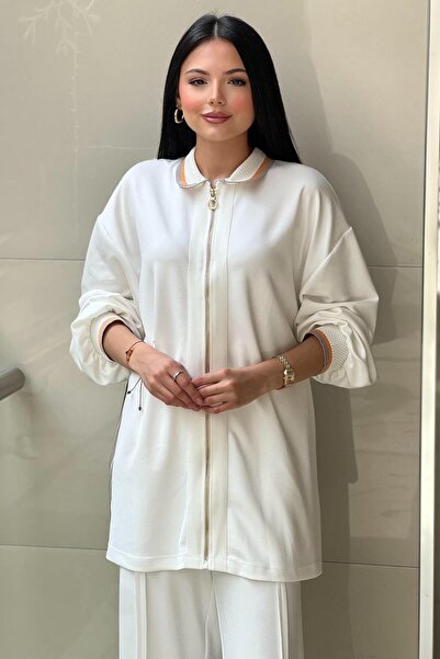 Ghisa Cap Pants Suit with Poplin Detail on the Back