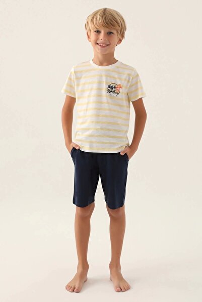 Rolypoly Wave Surf Cream Boys' Bermuda Suit